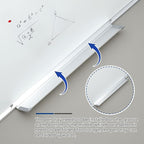 72” x 40” Foldable Whiteboard Dry Erase Board Large Tri Folding Whiteboard Magnetic Dry Erase Board, Wall Aluminium Frame and Pen Tray for Office, Home