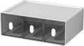 OSteed Desktop Drawers, Desk Organizer with 3 Drawers & Upright Handles, Stackable Plastic Storage Box for Home Collection, Cosmetics, Office Supplies (1 Tall Layer, White & Clear)