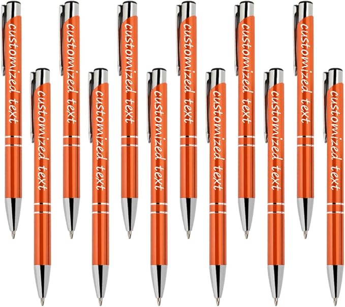Yucold Customized ballpoint pens in bulk, personalized ballpoint pens with free engraving, for use in companies, enterprises, graduation anniversaries (Orange,39)