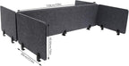 ReFocus Raw Clamp-On Acoustic Desk Divider Mounted Privacy Panel Set – Reduce Noise & Visual Distractions for Office, Study (Anthracite Gray, 2× Long (59"×16") + 4× Short (23.6"×16"))