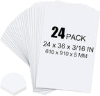 ToLanbbt 24 Pack White Foam Board, 24 x 36 x 3/16" Thick Foam Core Acid Free Poster Foamboard for Art Craft Projects, Painting, Displaying, Signage, Wedding, School