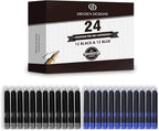 Dryden Designs Fountain Pen - Medium and Fine Nibs | Includes 24 Ink Cartridges and Ink Refill Converter | Consistent Writing, Smooth Flow - Luscious Pink
