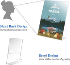 WAEFNO 18 Pack Acrylic Sign Display Stand 8.5 X 11, L Shape Clear Plastic Sign Frame, Picture Photo Frame, Flyer Document Paper Holder for Office Desktop