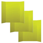 Flipside Products 36” x 48” Foam Project Boards for Presentations, Science Fair, School Projects, Event Displays and Trifold Picture Board - Yellow - 3 Pack