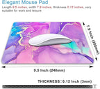 IMAYONDIA Purple Pink Blue Marble Mouse Pad, Liquid Gold Paint Marble Mouse Pads, Modern Mousepad Design, Colorful Small Mouse Mat for Women Girls Computer Laptop Office, 9.5 X 7.9 Inch