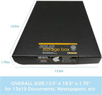 Lineco Folio Storage Box, Clamshell Design with Metal Edge. 13.5x19.5x1.75 Inches, Archival Boxboard, Preserve Photos, Cards, Magazines, Documents, Art, Ephemera, Family Records, Black, Pack of 1