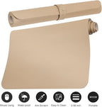 Boutilon Leather Desk Pad Protector,Non-Slip Mouse Pad,Laptop Desk Pad,Office Mouse Mat,Waterproof Leather Desk Blotter,Desk Writing Pad for Office and Home (XL-Beige,35.4"x 15.7")