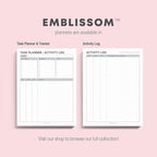 Task Planner & Tracker 8.5 x 11 Tear-Off 70 Sheet Planner Pad – Project Organizer with Time Log, Top Priority, Follow-Up – Notepad for Home & Office (White, Classic, 2 Pack)