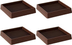 VOCOMO 5X5 Rubber Caster Cups, Non Slip Furniture Pads, Anti-Slip Gripper, Anti Skid Furniture Feet, Anti Slide Floor Protector for Bed Couch Stoppers - 4 Pack Brown