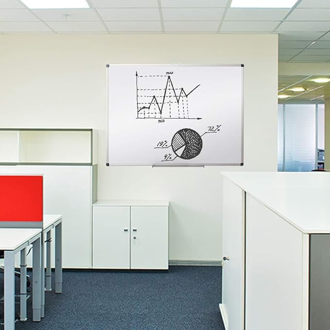 XIWODE 32x44 Inch Magnetic Dry Erase Whiteboard，Silver Aluminum Frame Wall-Mounted for Home School Office Conference Room