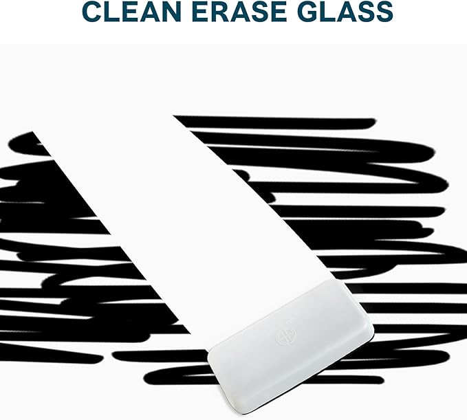 J&J worldwide Glass Whiteboard, Magnetic Brilliance White Glass Dry Erase Board 8' x 4', Includes Markers, Marker Tray, Eraser for Wall, Office, Home, School