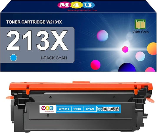 213X Cyan Toner Cartridge(with Chip) W2131X Compatible with 213X Toner Cartridges for Enterprise 5700dn 6700dn 6701dn, MFP 5800 6800, Flow MFP 5800 6800(1Pack, Cyan)