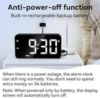 Small Digital Alarm Clocks with Rechargeable Backup Battery for Bedrooms Living Room Study Loud Bedside Desk Clock with Memory Function Dual Alarm & 3 Modes Weekends Weekdays Every Day for Kids Adults