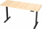 VIVO Electric 60 x 30 in Standing Desk, Memory Height Adjustment, 1B Series, Holds 220 lbs, Light Wood Top Black Frame, DESK-KIT-1B6C-30