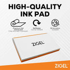 2 Pack Plastic Case Stamp Pad Large Size, Sky Blue Color - Size: 4" x 7" - Choose from 15 Ink Colors
