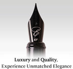 Ellington Pens Luxury Wood Fountain Pen Set – Extra Fine Nib - Includes 6 Ink Cartridges, Wooden Pen Gift Box, Ink Converter - Wood Pen For Writing, Calligraphy, Journaling, Drawing (Ebon Elegance)