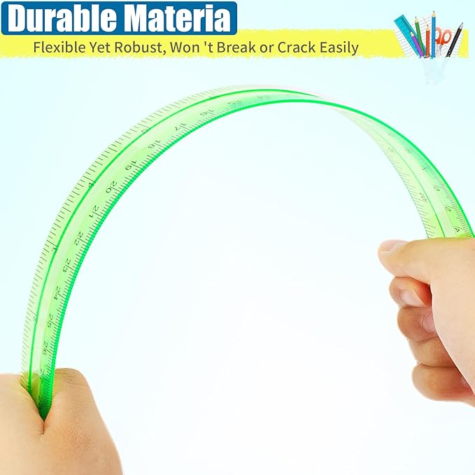 504 Pcs Rulers Bulk, 12 Inch Plastic Assorted Color Clear Rulers with Inches Centimeters Millimeter. Measuring Drawing Tool for Kids, Ideal Back to School Classroom Office Home Supplies
