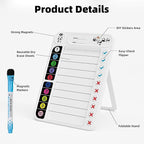 2-Pack Magnetic Chore Chart for Kids, ADHD Task Tracker Easy-Check Routine Dry Erase Board, to-Do List Planning Tool with Stand for Fridge/Desk/Home/School, 6 Reusable Sheets, 4 Markers White