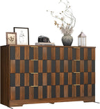 8 Drawer Dresser for Bedroom, Modern Double Dresser, 48" Wide Chest of Drawers with Anti-Tipping & Metal Handles, Mid Century Wooden Storage TV Stand, Closet Dresser for Living Room, Entryway, Walnut