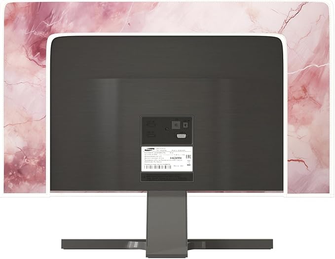 Baocicco Fashion Pink Marble Computer Monitor Dust Cover 22, 23, 24, 25 Inch Full Body Cover for Computer Screen Panel Case Computer Sleeve Compatible with iMac 24, 22-25 PC, Desktop and TV
