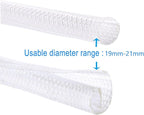 QCSIW 3/4"-25ft Braided Cable Sleeve Protector - Self-Wrapping Split Wire Loom for Home Theater, Pet-Proof Cord Organizer, Heat-Resistant, White