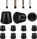 VOCOMO 1-1/2” Round Rubber Chair Leg Tips Caps, Chair Leg Floor Protectors Furniture Legs Caps Non Slip Reduce Noise for Hardwood Floors (Black, 4 Pack, Fit :38-39mm)