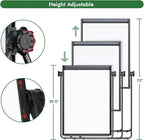Stand White Board Magnetic 40 x 28 inches Dry Erase Board Double Sided Height Adjustable Flip Chart Easel with Flipchart Hooks for Teaching Presentation Meeting, Black
