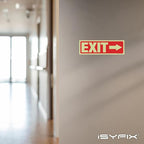 iSYFIX Exit Stickers Signs with Directional Right Arrow 12 Pack 12x4 Inch - Glow in the Dark Photoluminescent Vinyl for Office, School, Business, Warehouse - UV & Weather Resistant for Indoor/Outdoor Use