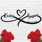 Metal Name Signs Personalized,Infinity Sign With Names,Infinity Wall Decor, Custom Infinity Metal Sign, Heart Metal Sign, Personalized Wedding Gifts