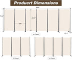 CHOSENM Room Divider, 6 Panel Folding Privacy Screens with Wider Support Feet, 6 Ft Portable Room Partition for Room Separator, 204" W X 71" H, Beige