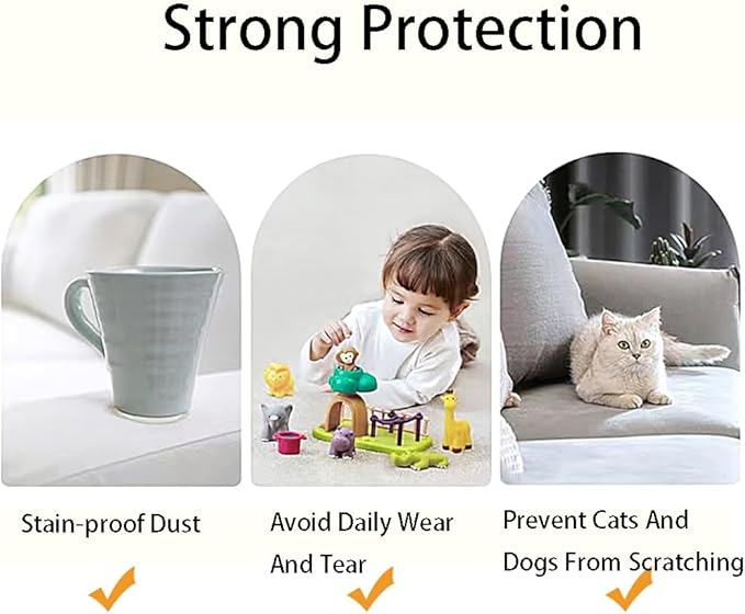 Chaexii Premium Polyester Sofa Arm Cover, Scratch Resistant Protector Covers, Washable, Elastic Armrest Covers for Square/Curved/Sloping Couch Armrests, 2Pcs (Light Grey)