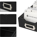 J JACKCUBE DESIGN JackCubeDesign Carbon Fiber Business Card Organizer Coupon Holder Name Card Organizer Name Card Holder With Removable Divider For Desk(4.29 x 1.76 x 9.75 inches)- :MK171