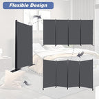 CHOSENM Room Divider, 4 Panel Folding Privacy Screens with Wider Support Feet, 6 Ft Portable Room Partition for Room Separator, 136" W X 71" H,Grey