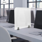 Desk Divider, 2 pcs Acrylic Desk Privacy Panels, Privacy Desk Screen, Frosted Acrylic Partitions with Clips Acrylic Table Top Sneeze Guard for Offices Schools (23"x18"x2")