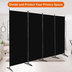 Room Divider 6FT Folding Privacy Screens, 4 Panel Partition Room Dividers w/Freestanding Design, Portable Wall Divider for Room Separtation, Fabric Screen Panel for Home Office Bedroom Dorm