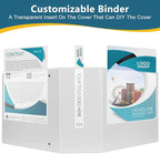 CIXILDTS 5-Inch 3 Ring Binder, Standard 5" Slant-D Ring Binder Fit Letter Size Paper, Presentation View Binders, White, 6-Pack