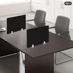 4 Pcs Desk Divider Privacy Panel, 23.6”L X15.8”W Frosted Acrylic Desk Privacy Panels with 8 Clamps for Offices Schools Call Centers (Black)