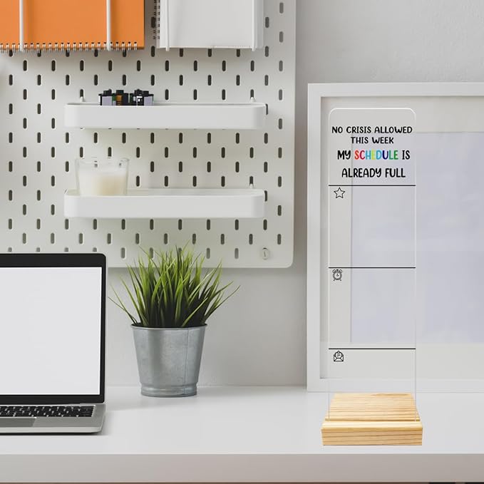 Monitor Memo Board Computer Monitor Memo Board Acrylic for Computer Monitors No Screen Damage Office Desk Accessories with Removable Design 12.6X 3.15 x 0.2 inches