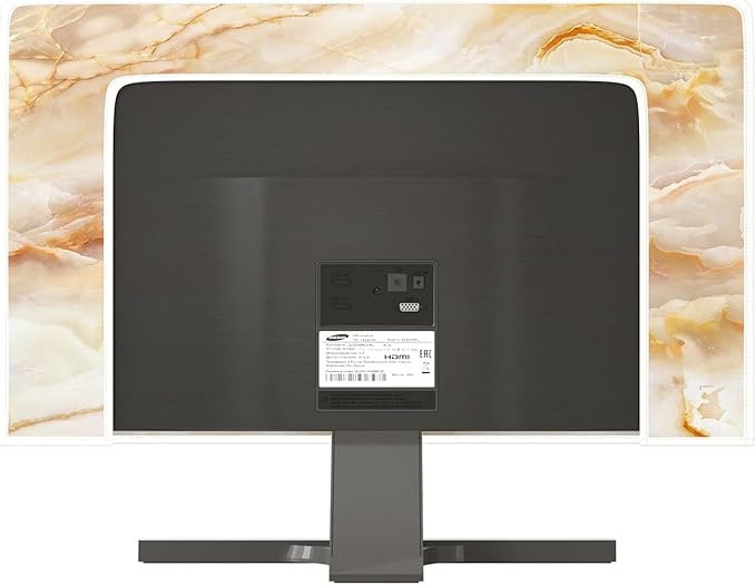 Baocicco Abstract Computer Monitor Cover with Marble Design Aesthetic Laptop Computer Cover for Xmas Home Office Decoration Anti-Static Dustproof Protective Covers for LCD/LED/HD 22, 23, 24, 25 Inch
