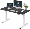 FLEXISPOT E6 3-Stage Dual Motor Electric Standing Desk 55 x 28 Sit Stand Up Desk, Holds 220 lbs, Adjustable Height w/Memory Presets, One-Piece Black Desktop & White Frame, Ships in 2 Boxes