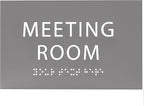 ADA CENTRAL SIGNS - 6" X4" Meeting Room Sign - ADA Compliant Tactile Graphics Grade 2 Braille Text Acrylic Wall Sign | Privacy, Interview, Room Name Sign for Schools, Hospitals, Offices, & Apartments