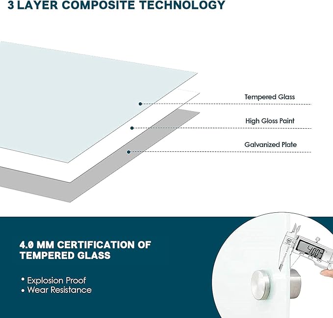 J&J worldwide Magnetic Whiteboard Calendar, 3' x 2' Glass Wall Calendar Dry Erase Board Monthly Planner for Home, School, Office, Frameless, with Markers, Marker Tray, Eraser, Magnets, 35 x 23 Inches
