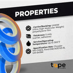 WOD SPT7A UHMW Polyethylene Transparent Film Slick Tape, 3/4 inch x 10 ft. Aggressive Adhesive - Ideal For Squeak Reduction, Drawers, and Bearings