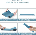YSAGi Non-Slip Leather Desk Pad, Waterproof Laptop Computer Desk Keyboard Mat, Table Protector Blotter Mat, Large Mouse Pad for Office/Work/Home/Decor(Blue, 23.6" x 13.7")