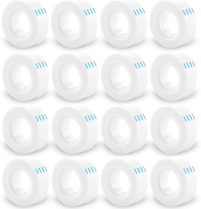 Invisible Tape Refill - Tear by Hand, 3/4'' X 1000'', 16 Rolls Gift Wrap Tape for Repairing, Back to School Supplies, Writable