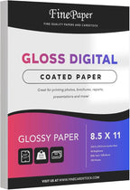 Double-Sided Gloss Digital C2S Paper – Perfect for Color Laser Printing, Design Proposals, Flyers, Brochures | 80lb Text (32lb Bond) | 96 Bright | Acid Free, Glossy Coated | 100 Sheets (8.5 x 11)