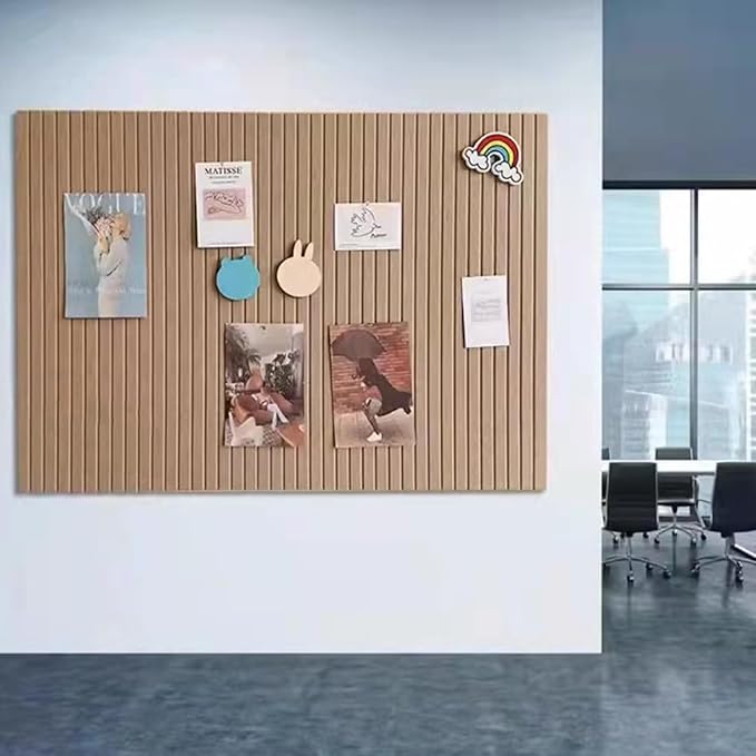 KEYIDE 8Pack Large Cork Boards for Walls, 12"x12" Felt Pin Board for Wall, Bulletin Board Tiles for Office Wall Decor (Beige)