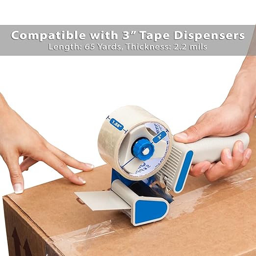 6 Rolls [Upgraded] Clear Premium Packing Tape, 65 Yards, 2.2 mil, Heavy Duty Packaging Tape for Shipping, Moving, Sealing - Stronger & Thicker