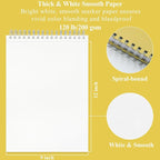 Marker Paper Sketchbook, 9"X12" Alcohol Marker Paper, 60 Sheets (200gsm/120lb) Marker Sketchbook Bleedproof, Professional Art Supplies for Adults & Teens.