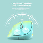 Ergonomic Wireless Mouse with USB Receiver for PC Computer, Laptop and Desktop, Ergo Mouse Vertical with Silent Clicks Long Battery Life, Up to 1600 DPI & 1 AA Battery Powered, YellowBlue